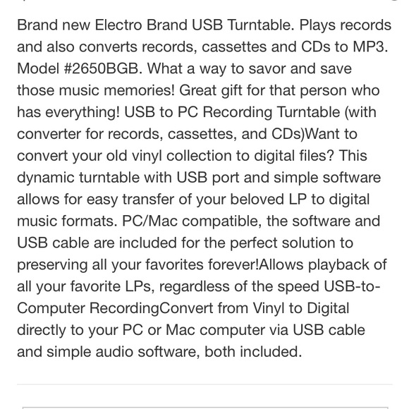 NIB USB turntable - Picture 3 of 12